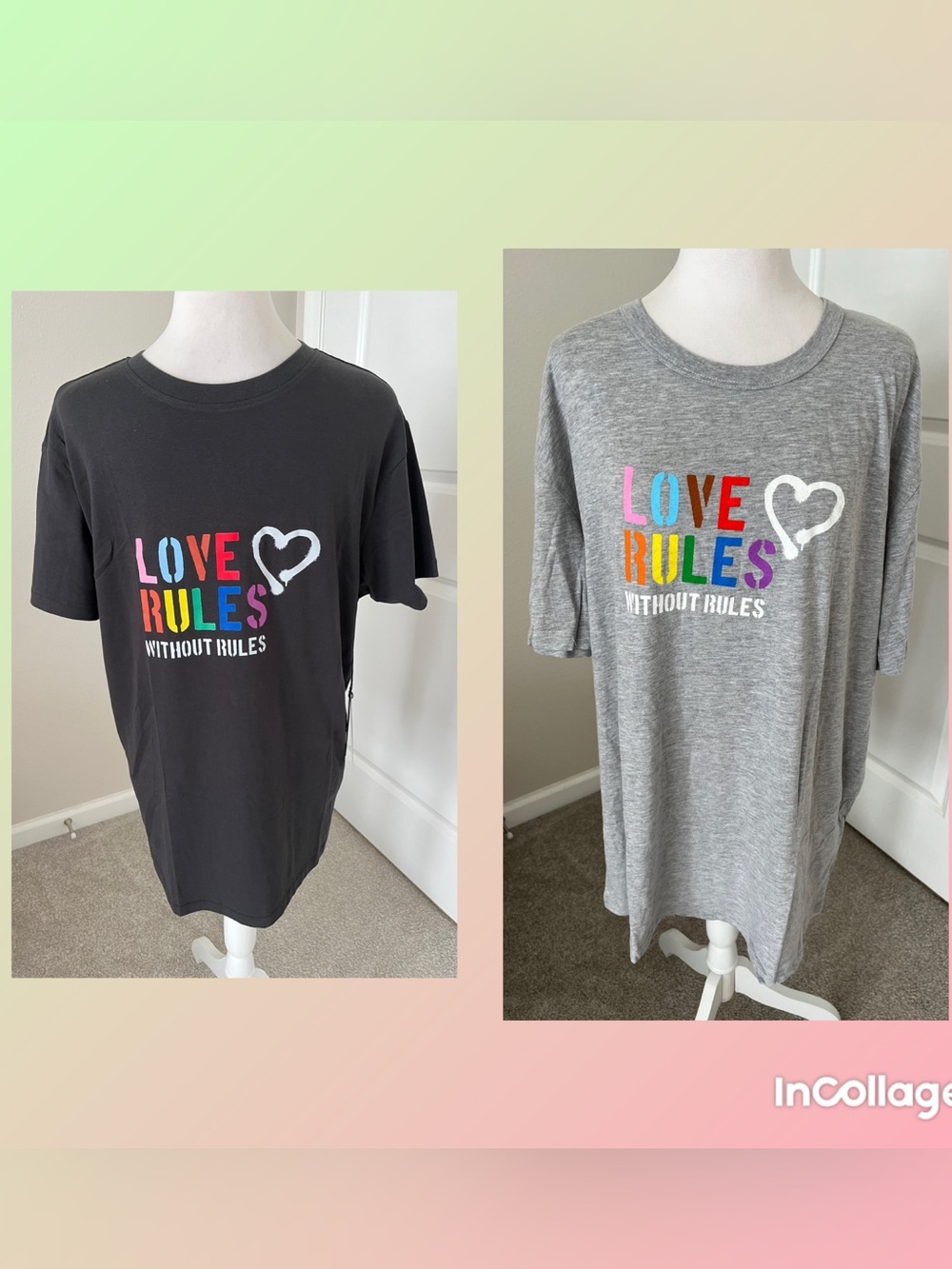 NWT/NWOT Kenneth Cole Voice Matters Love Rules Without Rules Black & Gray M/L/XL